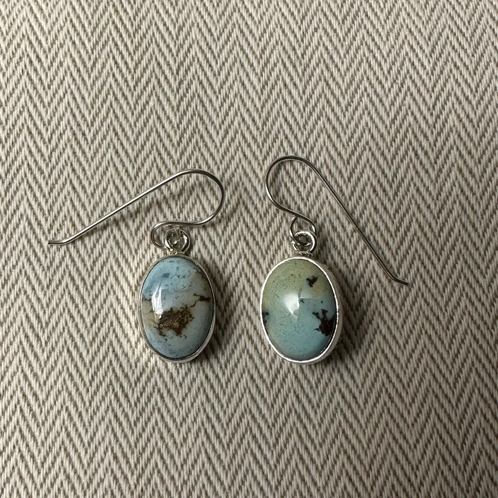 Turquoise and Silver Navajo Earrings - Picture 6 of 7
